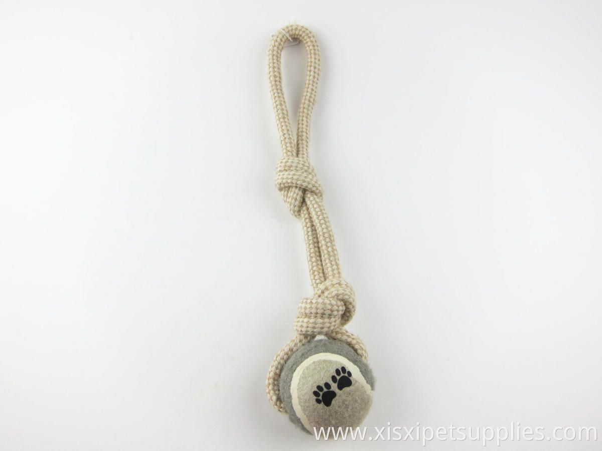 Funny dog product eco-friendly dog chew simple cotton rope pet toy dog chewing tennis ball toy